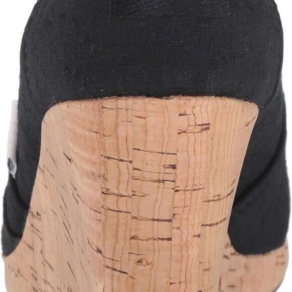 Women's Woven Canvas Wedge Sandal 3.5 Inch Heel Peep Toe Casual Shoe - Picture 3 of 9